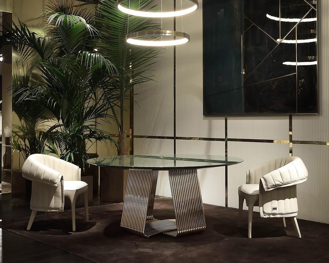 Ceramic table in a classic style | Alyson Round by Rugiano