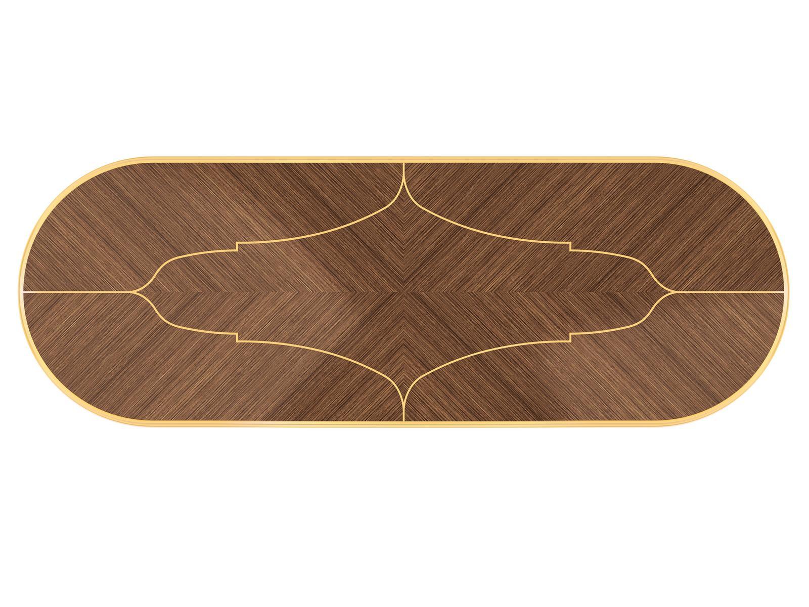 Oval walnut table | Metropolis Wide by Bruno Zampa
