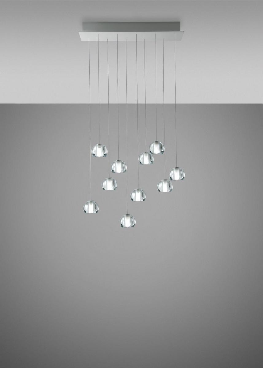 Direct light crystal pendant lamp | Multispot Beluga by Fabbian