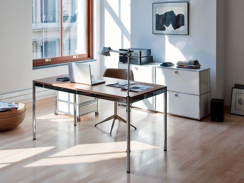 Height-adjustable steel writing desk | Haller Home Office Table by USM