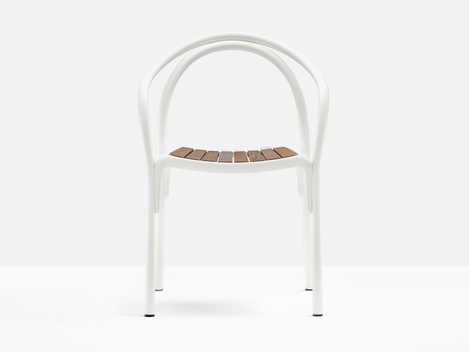 Aluminium and wood garden chair with armrests | Soul Outdoor 3746 by Pedrali