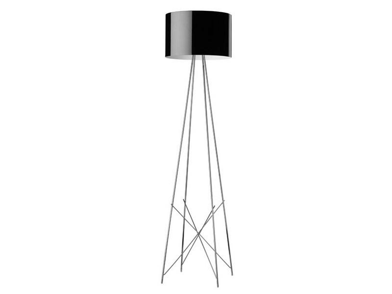 Chrome plated floor lamp | Ray F by Flos