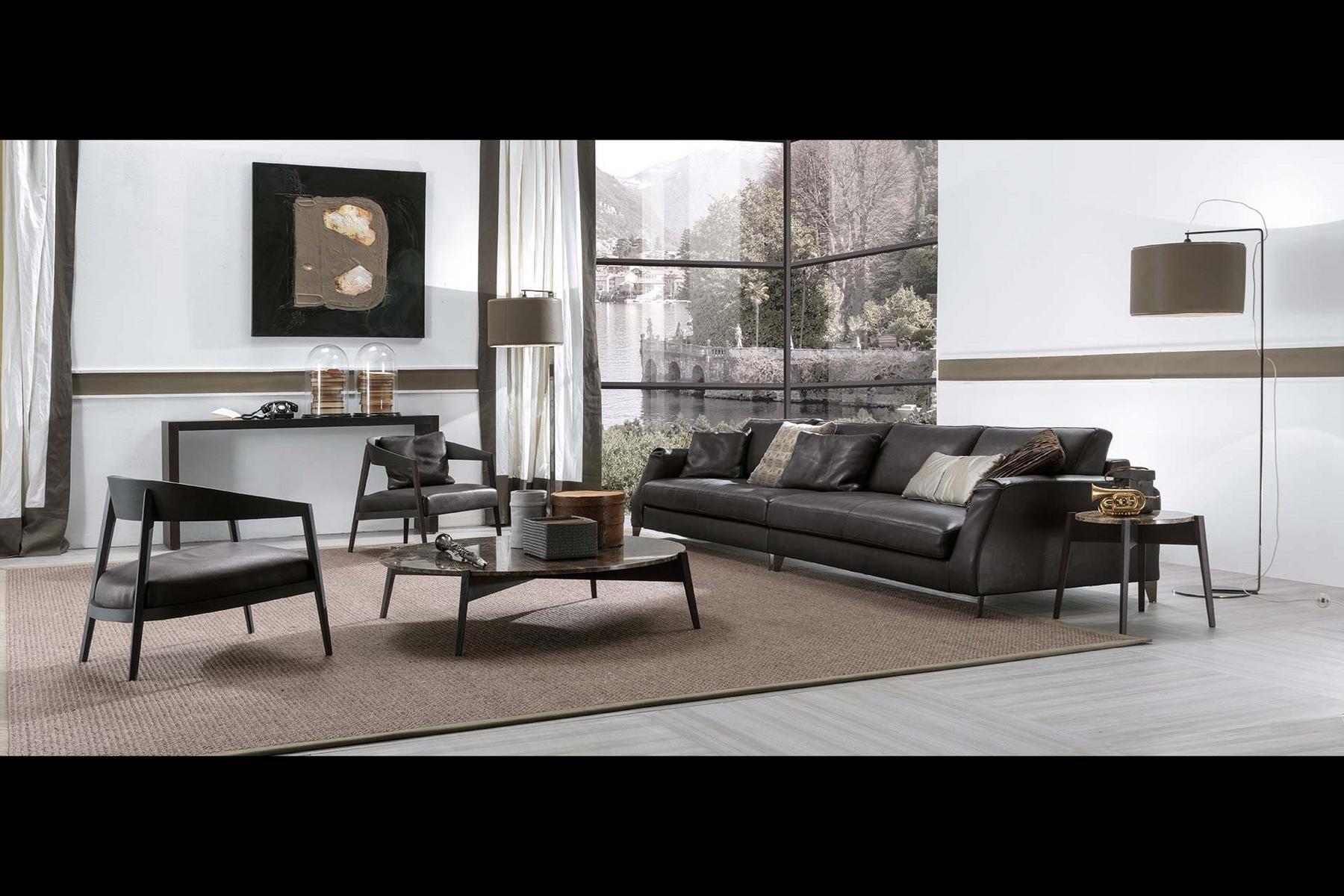 Sectional upholstered leather sofa | Davis Class by Frigerio