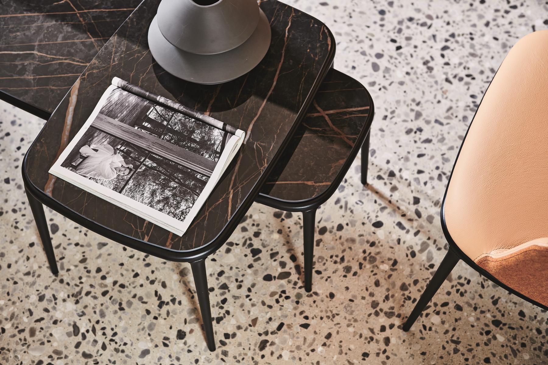 Rectangular coffee table in steel and ceramic top | Lea Ct by Midj