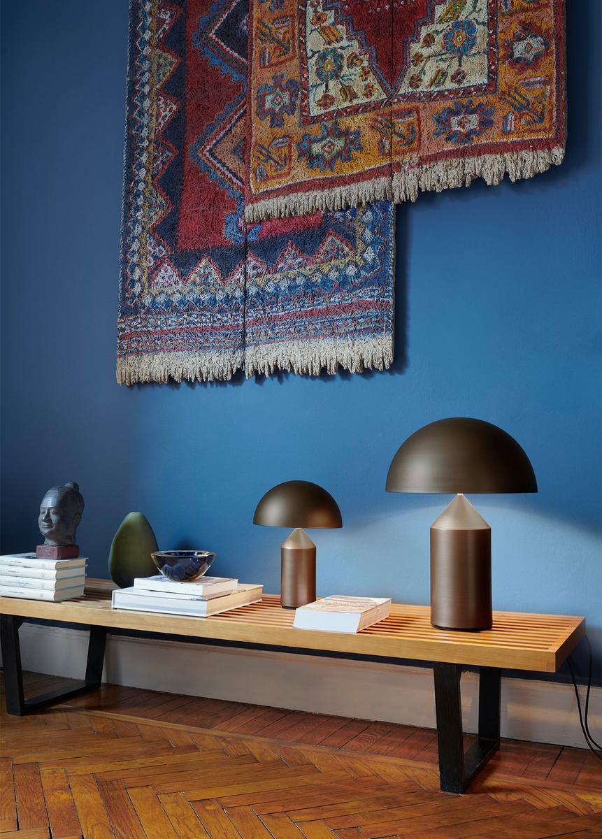 Bronze metal table lamp | Atollo Bronze by Oluce