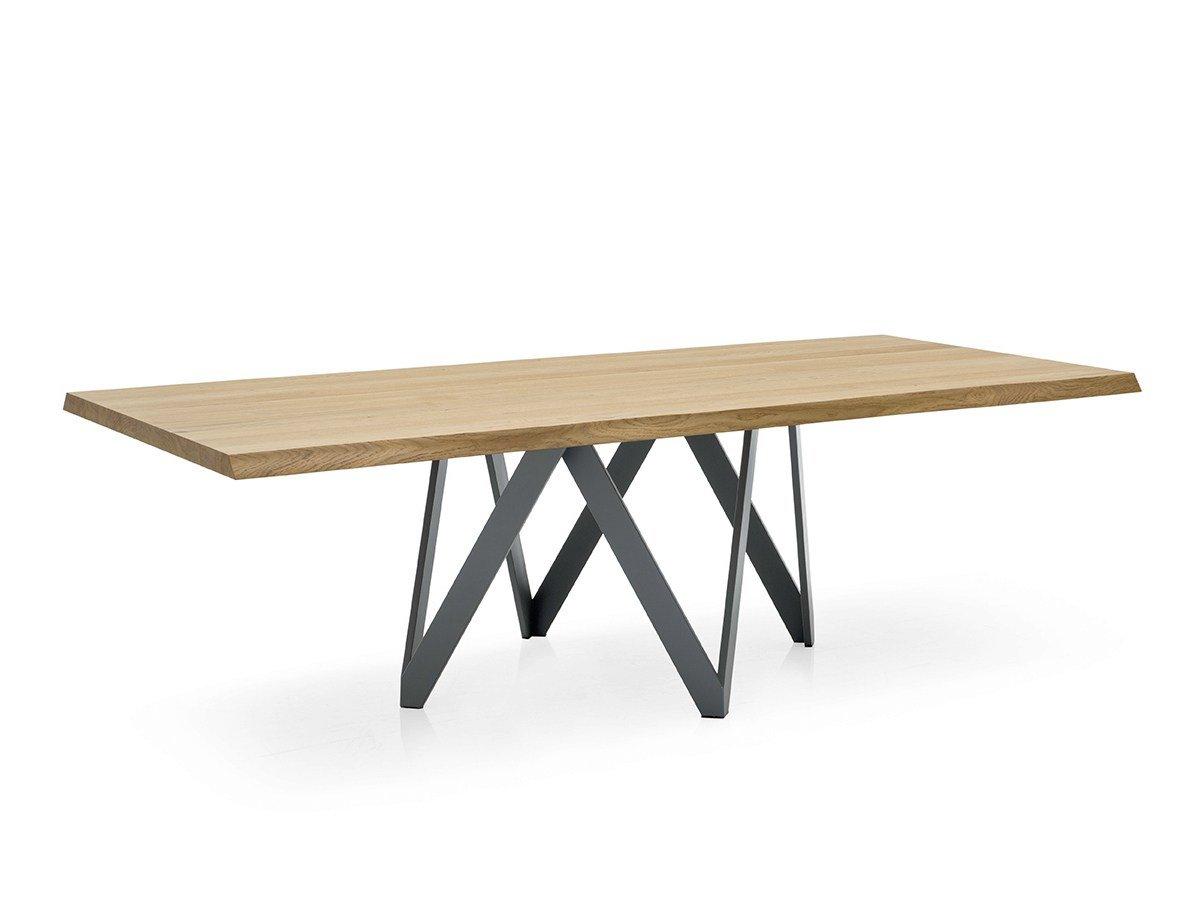 Rectangular wood veneer table | Cartesio by Calligaris