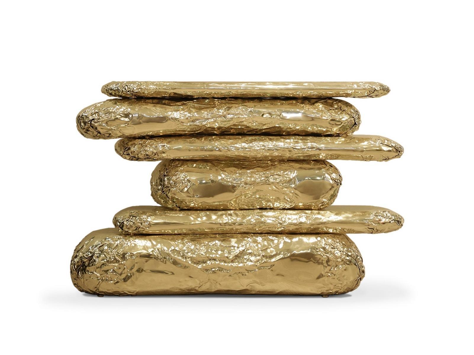 Brass console table | Stonehenge by Boca Do Lobo