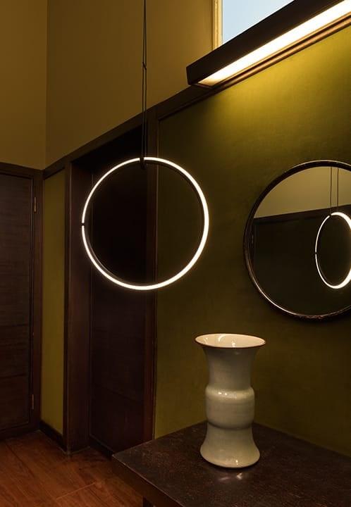 LED powder coated aluminium pendant lamp | Arrangements Round by Flos