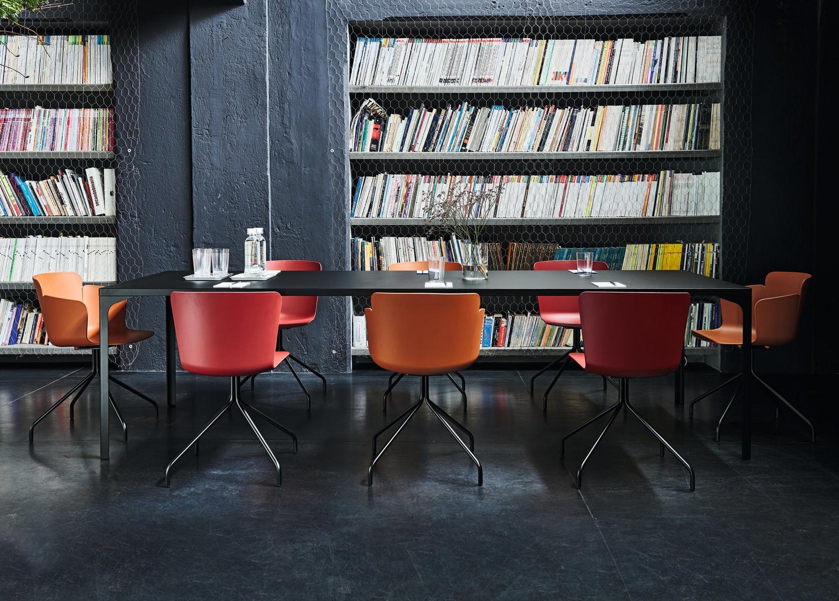 Trestle-based polypropylene chair with armrests | Calla Pm X Pp by Midj