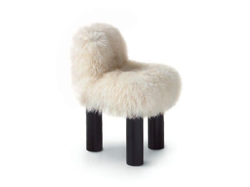Upholstered fur easy chair | Botolo High by Arflex