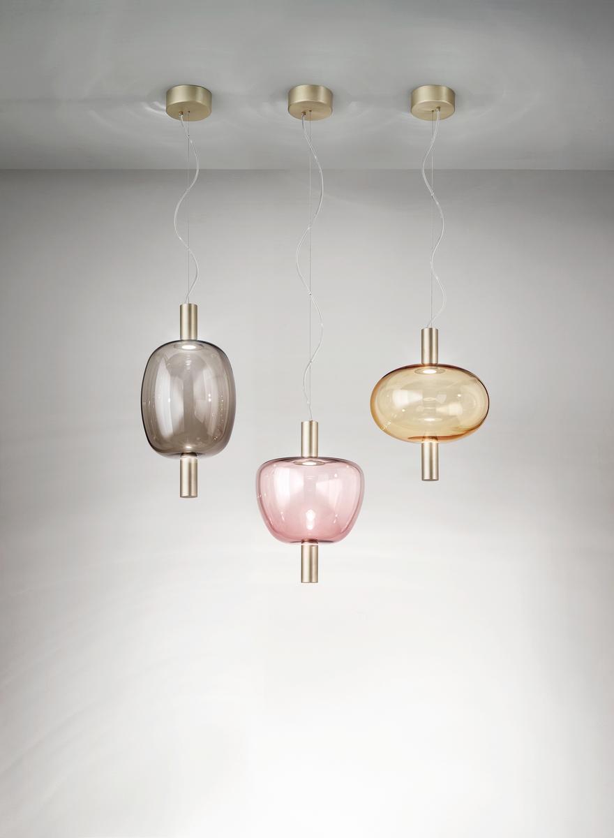 LED direct light glass pendant lamp | Riflesso Sp 1 by Vistosi