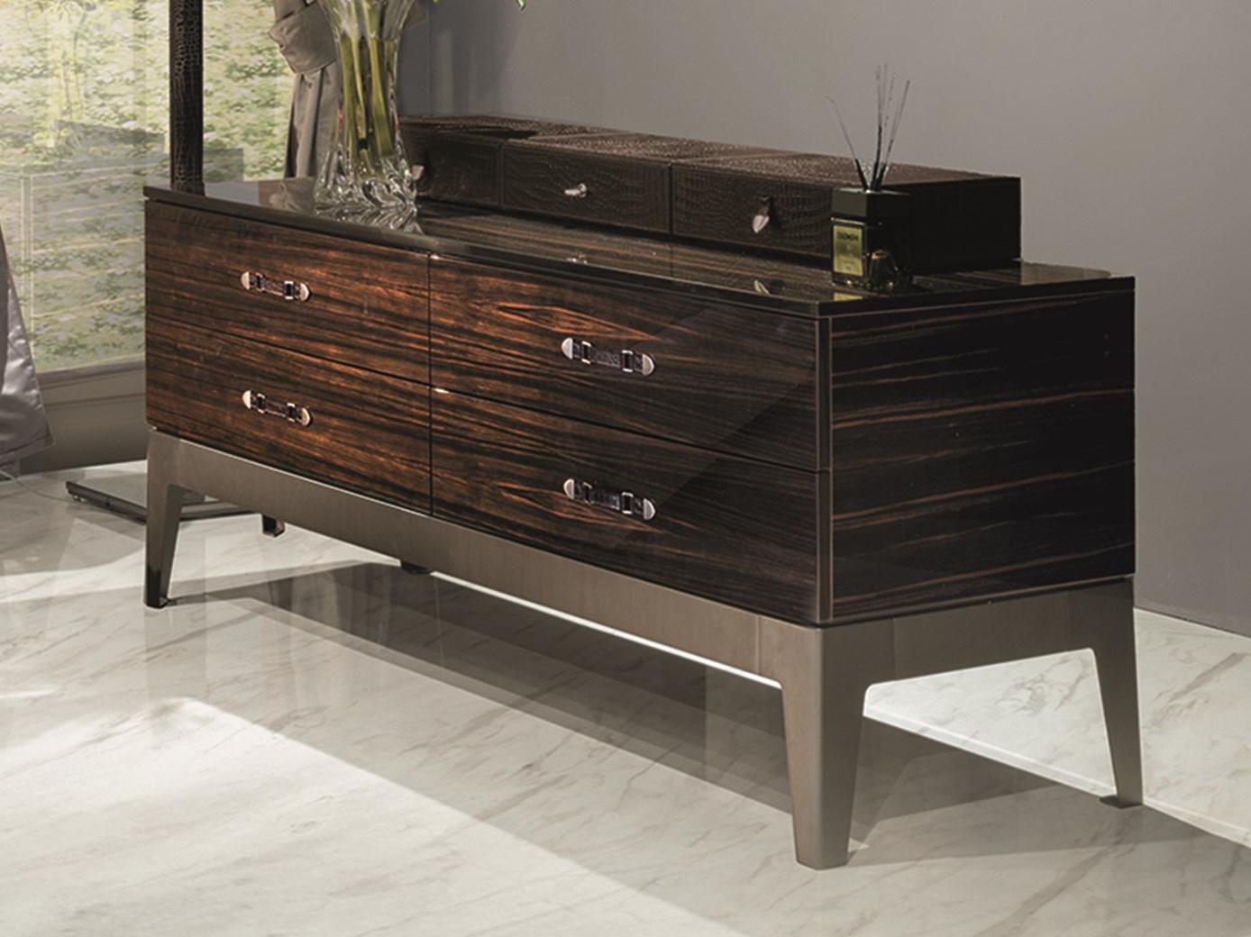 Rectangular veneer chest of drawers | Monsieur by Longhi