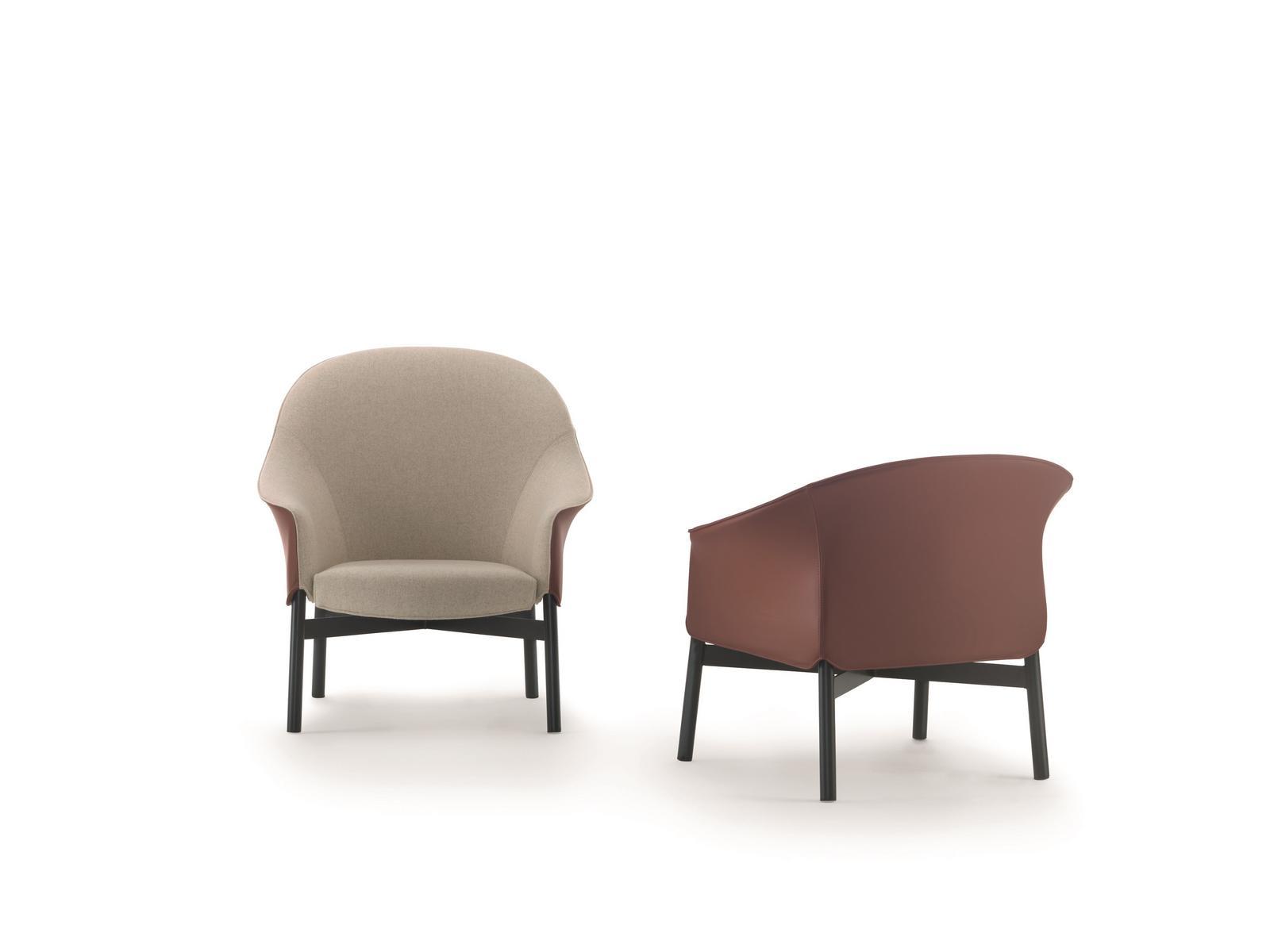 Fabric easy chair with armrests | Gloria High by Arflex