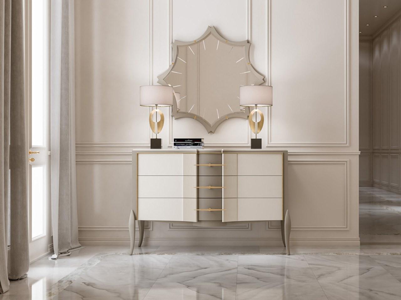 Chest of drawers in wood with decoration on the drawers | Pr.118 by Stella del Mobile