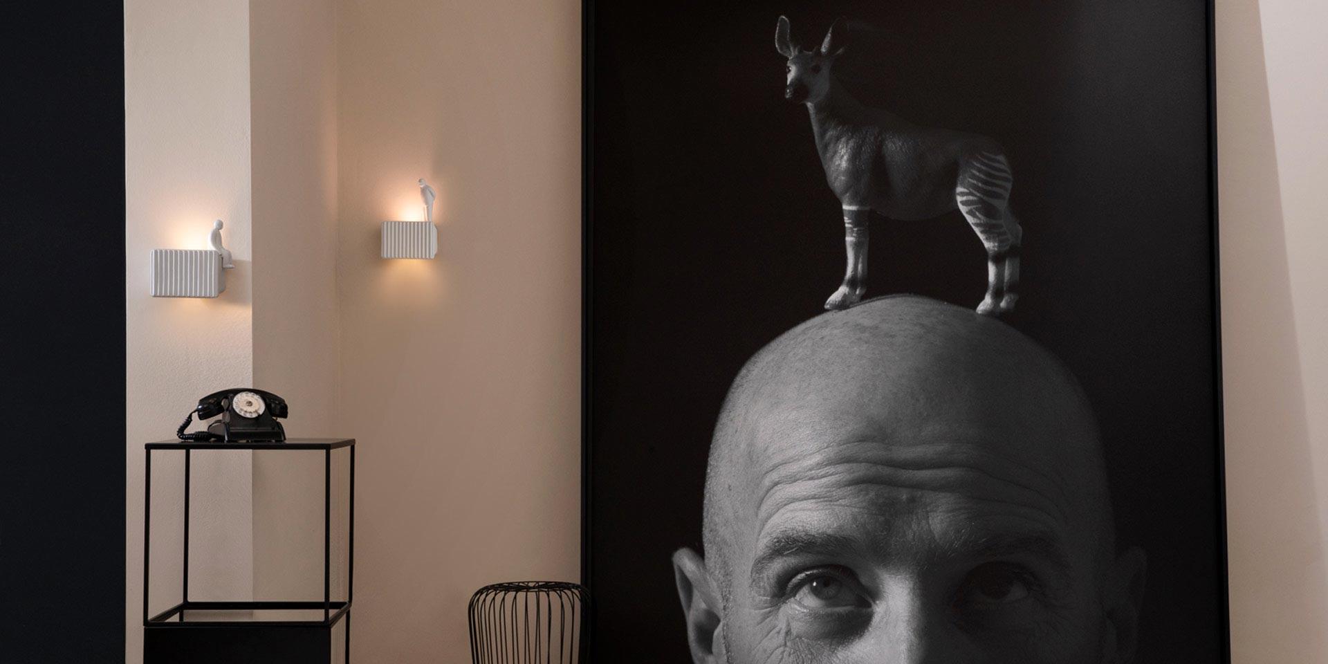 LED direct-indirect light ceramic wall light | Umarell by Karman