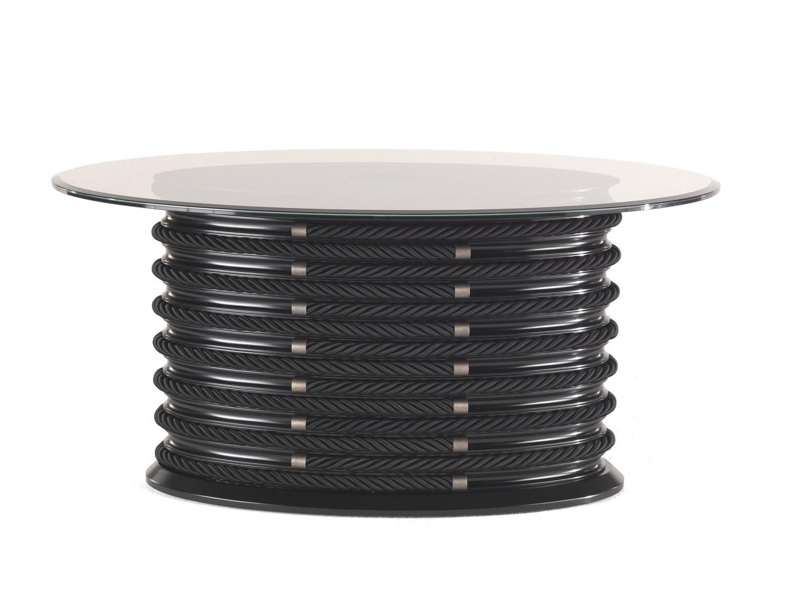 Oval wood and glass coffee table | Brick Lane by Gianfranco Ferre Home