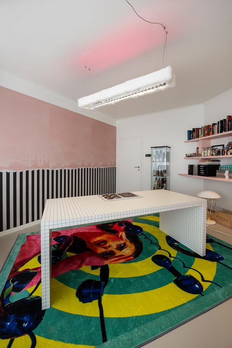 Direct-indirect light fur pendant lamp | D-rabbit by Dark