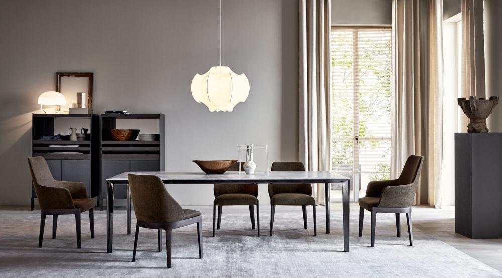 Rectangular wooden dining table | Filigree by Molteni