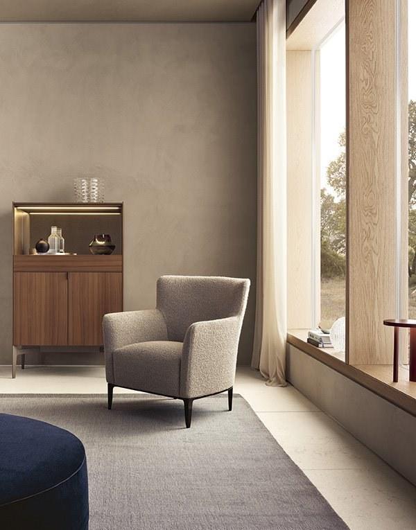 Fabric armchair with armrests | Gentleman by Poliform