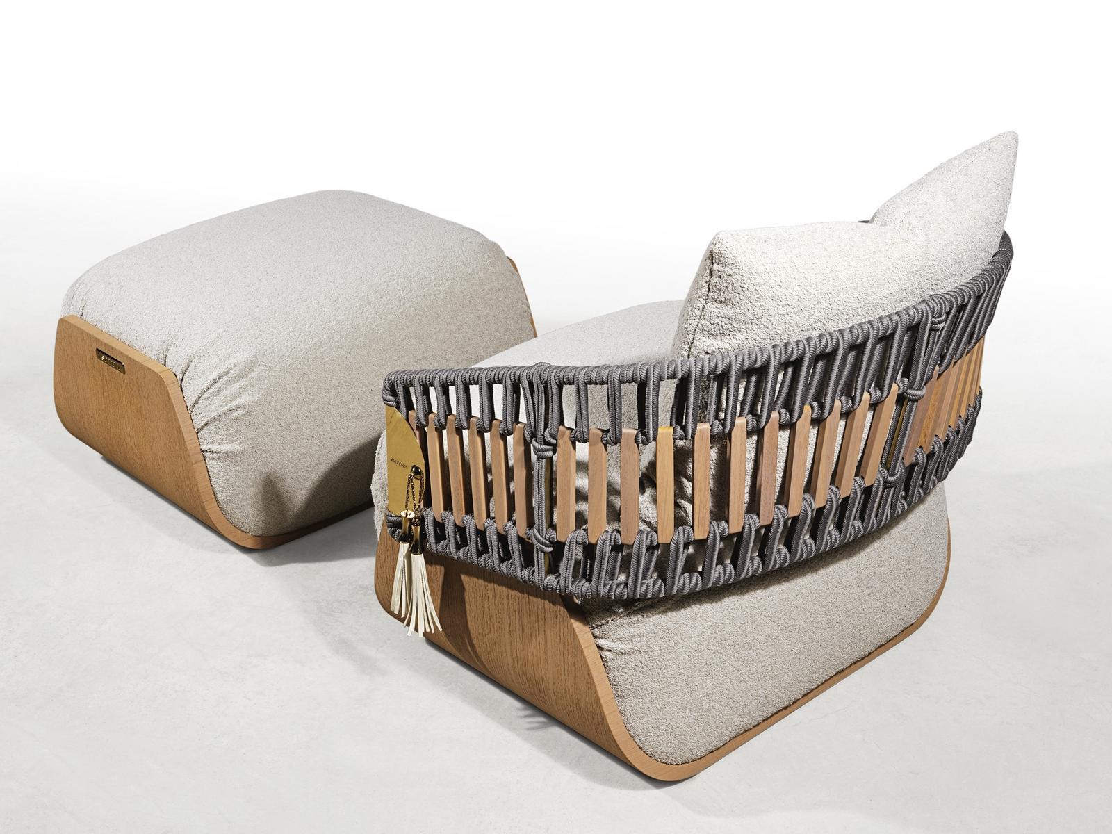 Rope garden armchair with armrests | Kathryn by Visionnair