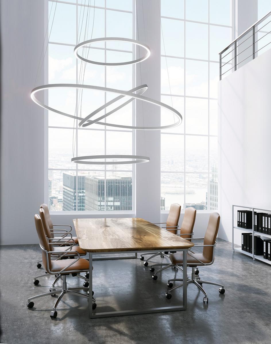 LED extruded aluminium pendant lamp | Brooklyn Round by Panzeri