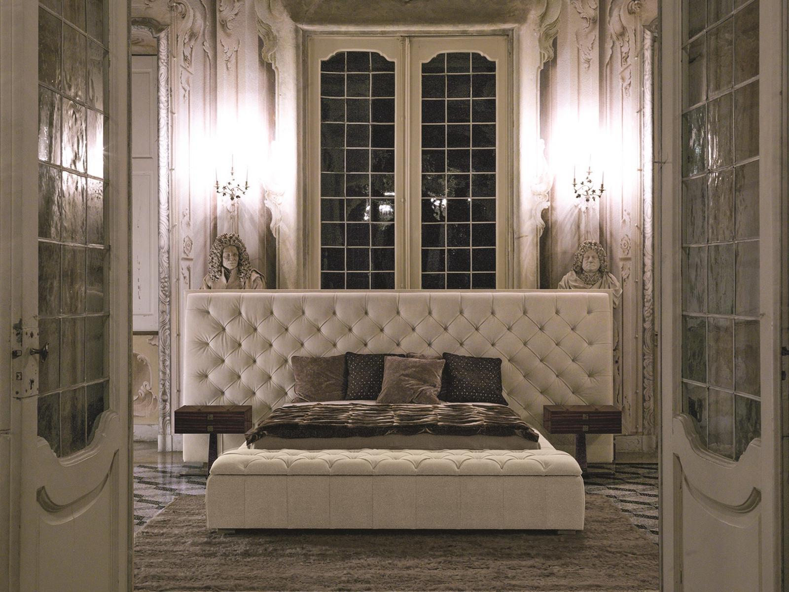 Fabric bed with upholstered headboard | Napoleon by Longhi