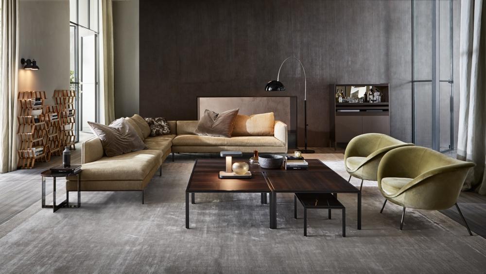 Sectional fabric sofa | Paul by Molteni