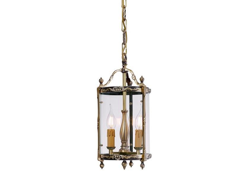 Antique brass lantern with glass | Emily 448/3 by Possoni Illuminazione