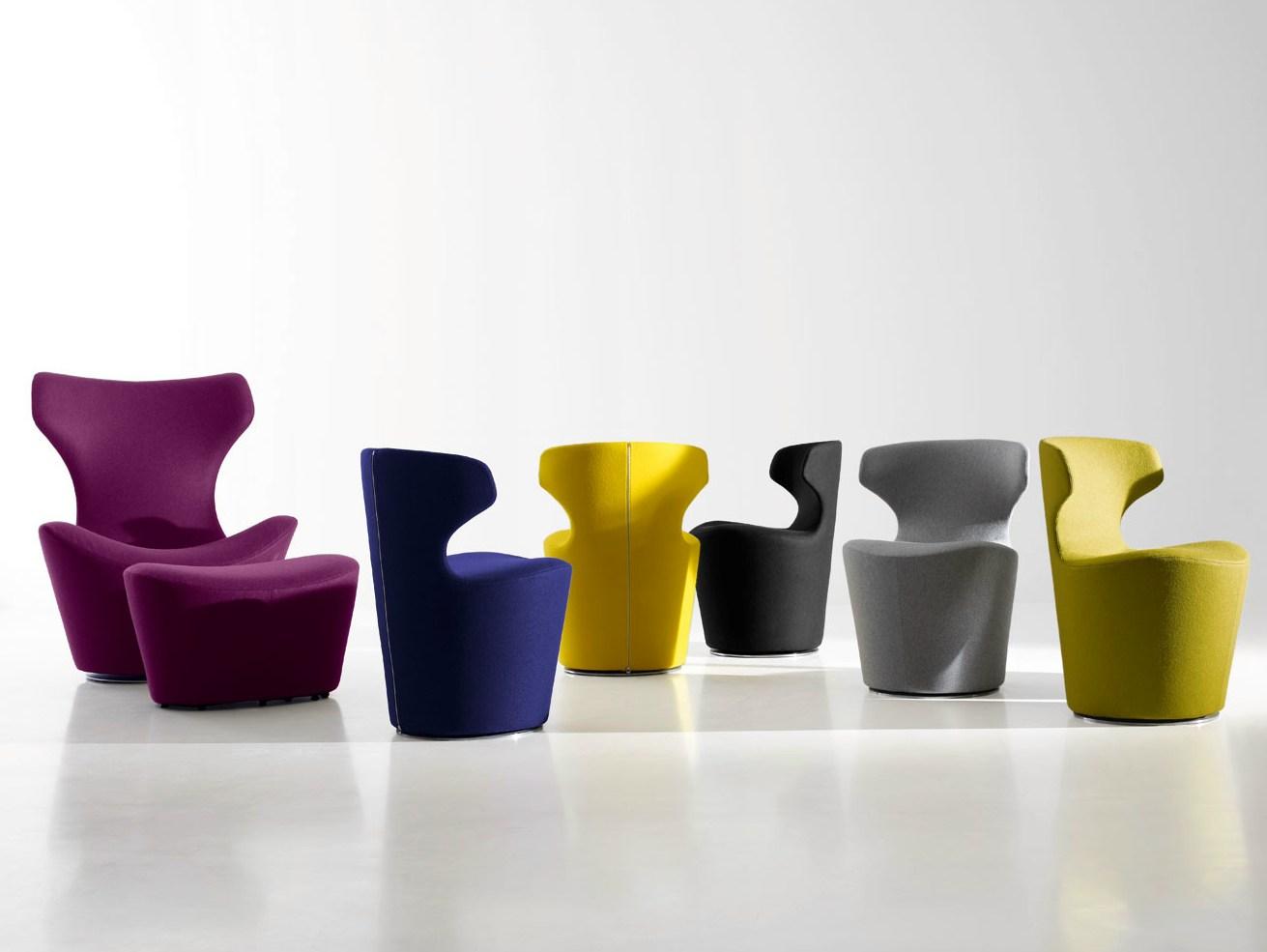 Swivel upholstered fabric chair | Mini Papilio by B&B Italia