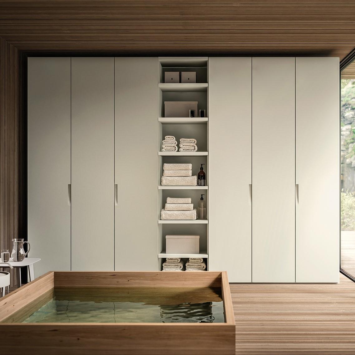 Modular lacquered wardrobe with doors | Sliver by ALF Dafre