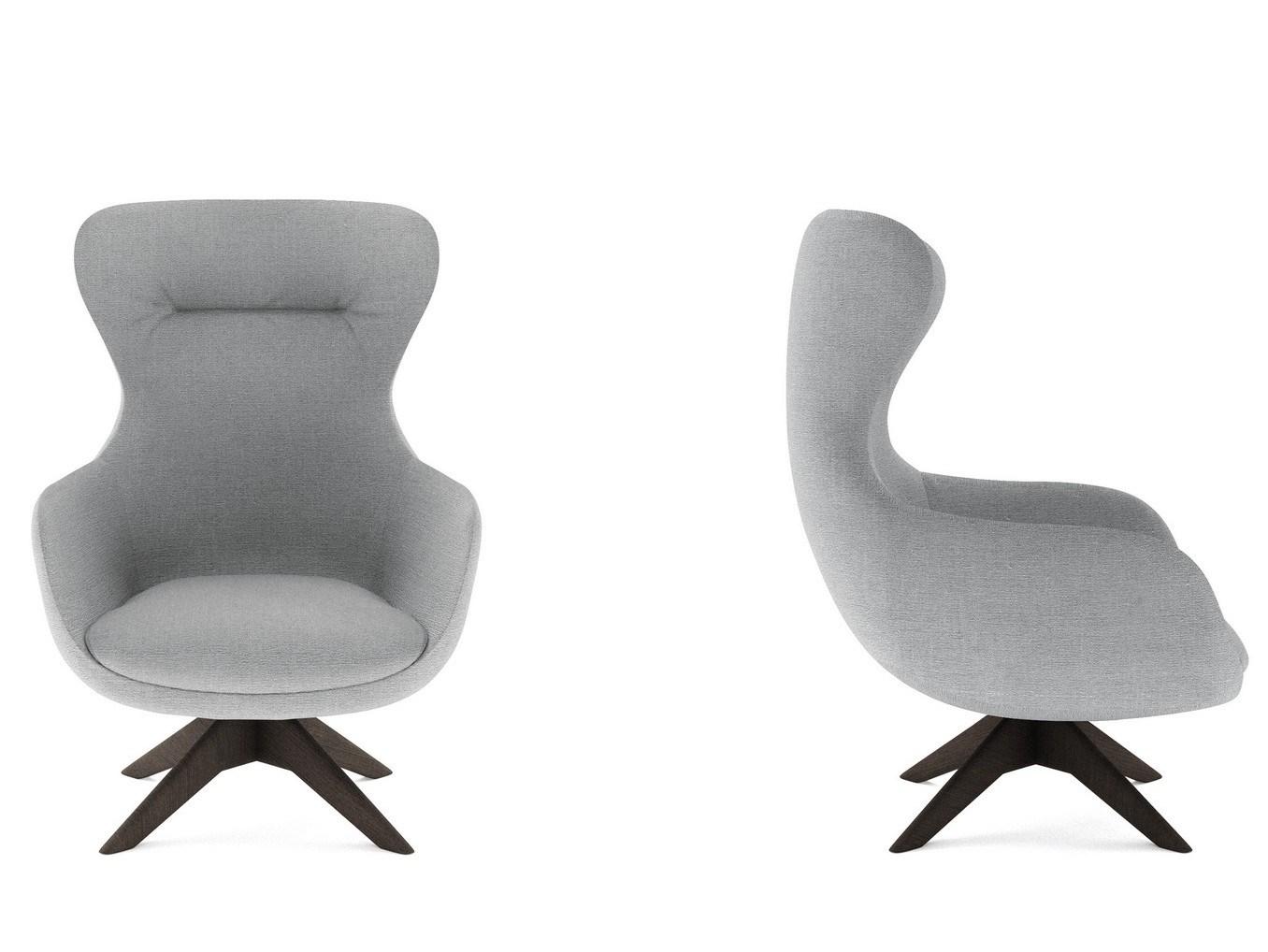 Wing swivel fabric armchair | Iseo by Nicoline