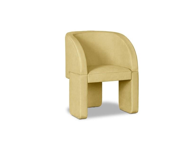 Nabuk easy chair with armrests | Lazybones by Baxter