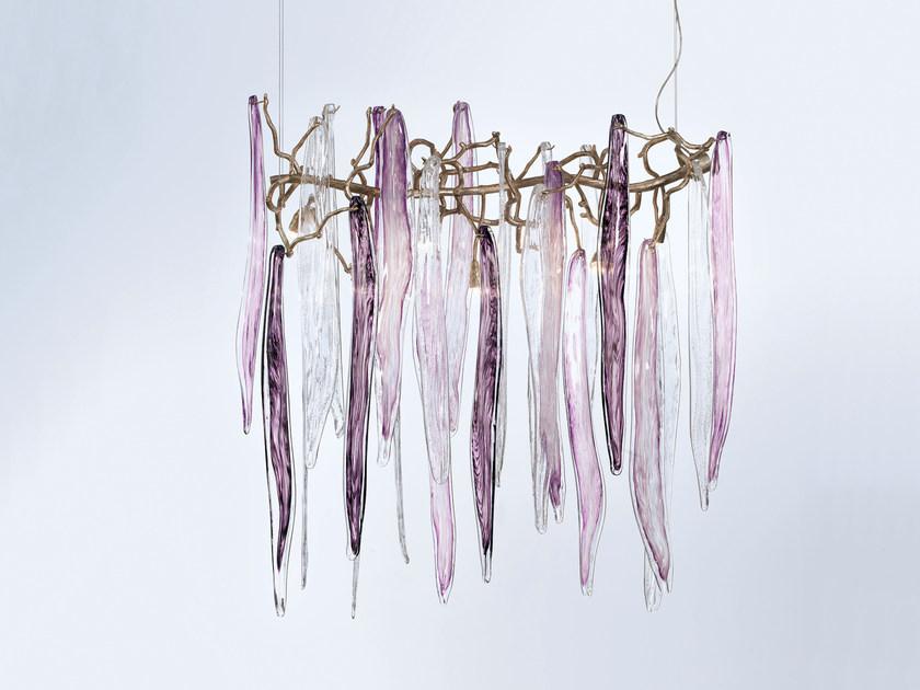 Handmade bronze pendant lamp | Waterfall Ct3382/7 by Serip