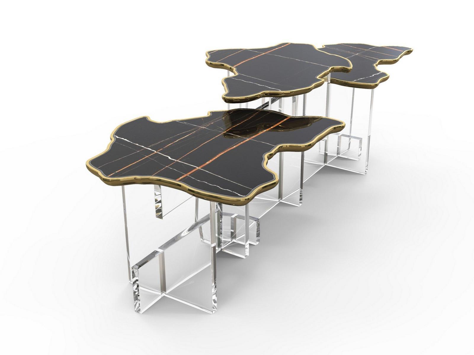 Coffee table with marble top and acrylic base | Monet Xl by Boca Do Lobo