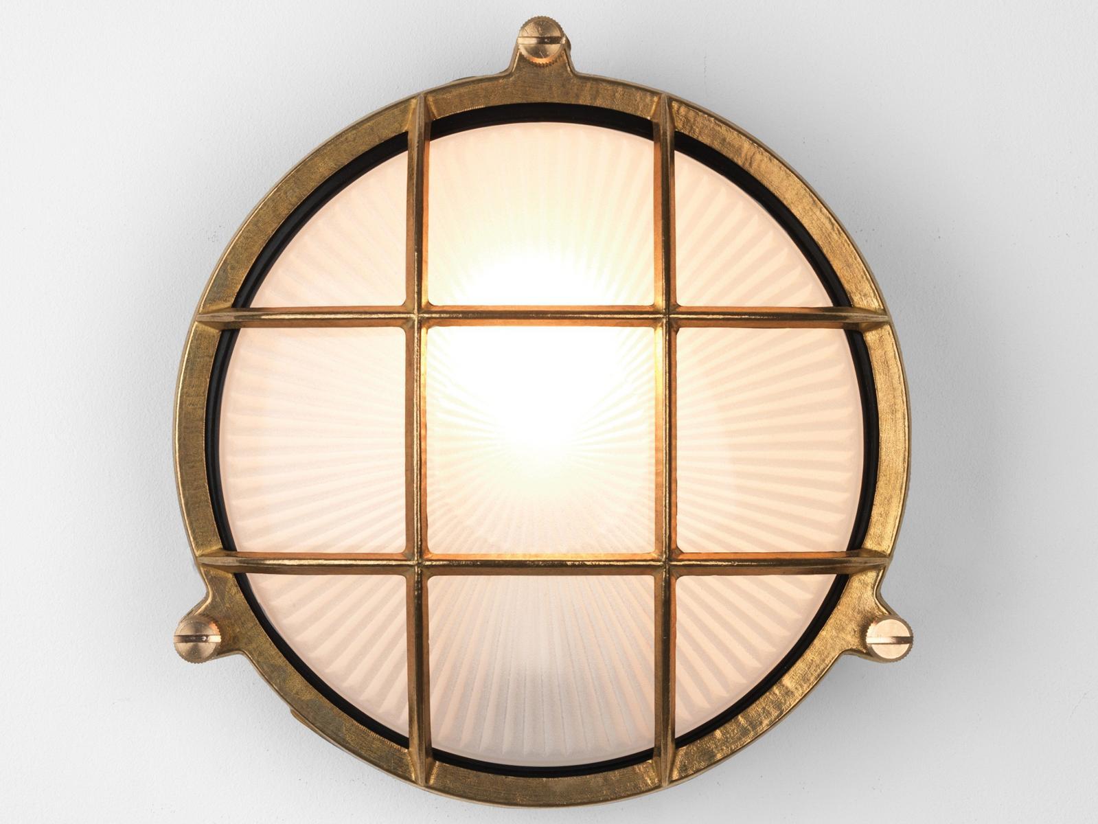 LED outdoor wall lamp in brass and glass | Thurso Round by Astro lighting