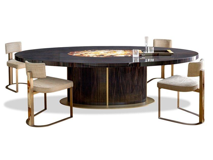 Oval ebony table | Nettuno 4875 by Arcahorn