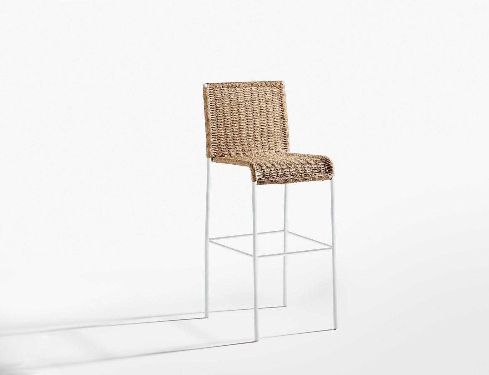 High rope stool with footrest | Agra by Potocco