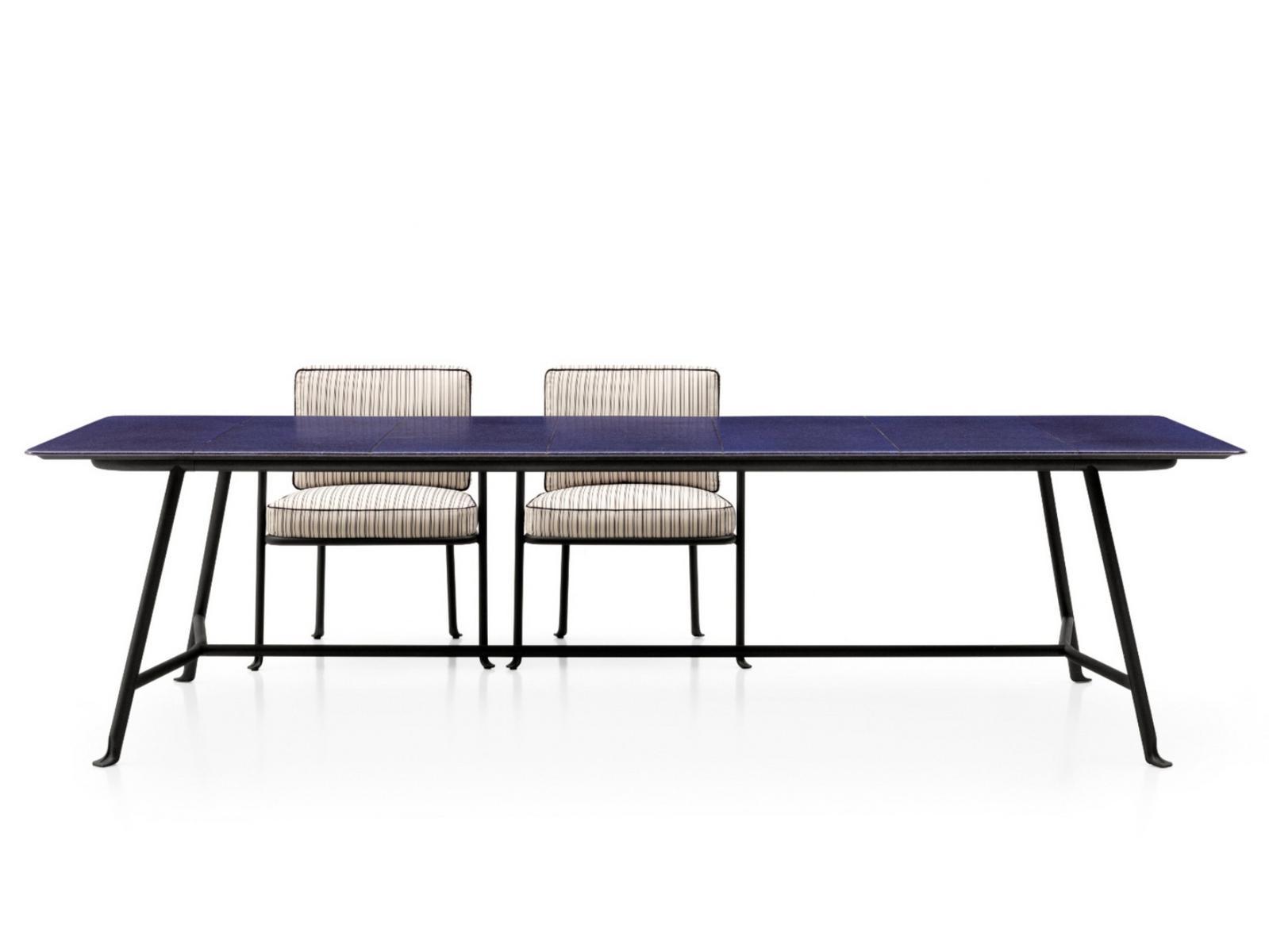 Rectangular garden table with lava stone | Borea by B&B Italia