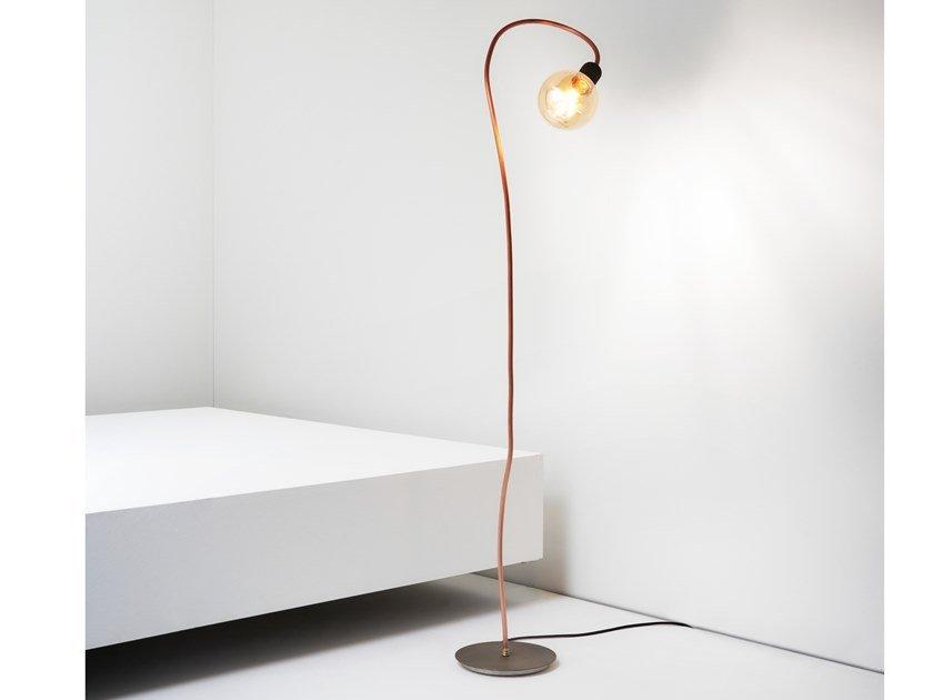 Copper floor lamp with swing arm | Pato by Zava