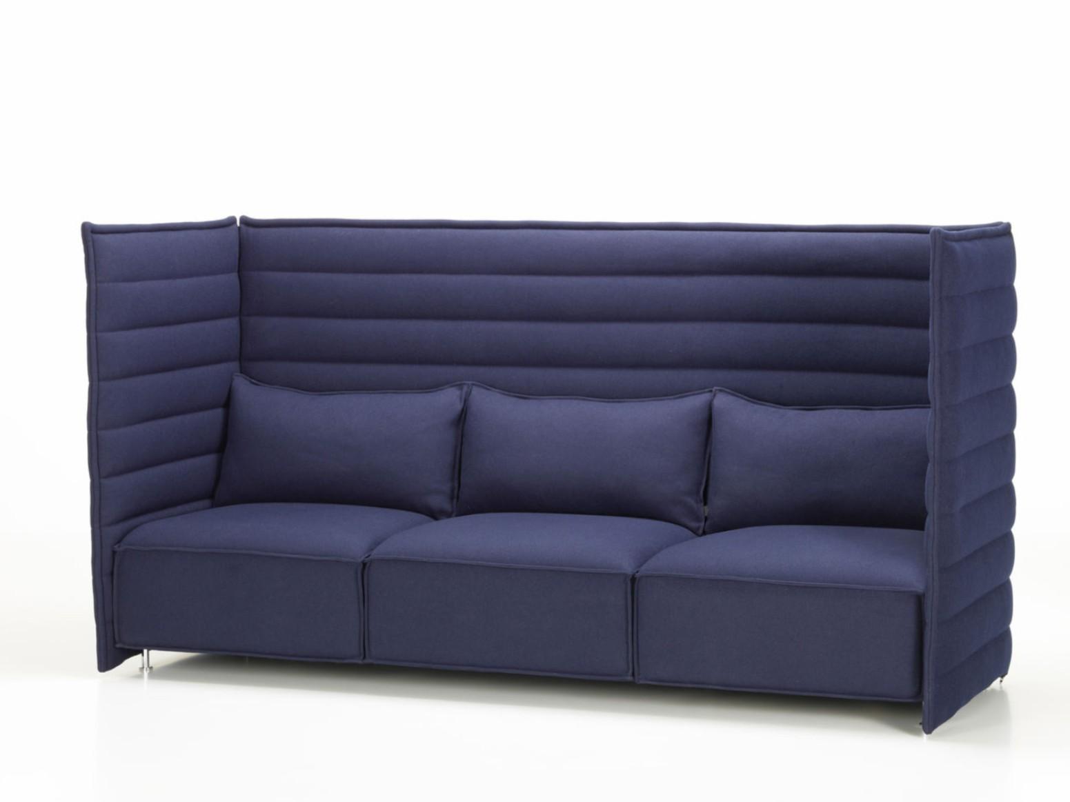 3 seater high-back fabric sofa | Alcove Plume Contract by Vitra