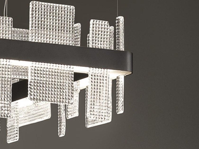 Led suspension lamp in metal and glass | Ribbon S50 by Masiero
