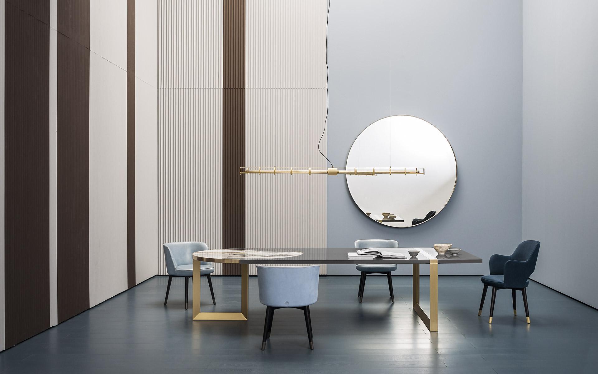 Round wall-mounted framed mirror | Marlene by Baxter