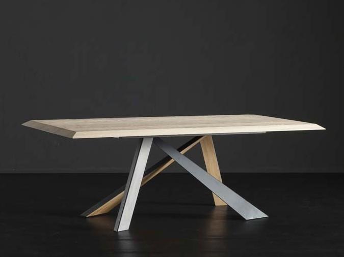 Rectangular wooden dining table | Rio + Metal/legno by Altacorte