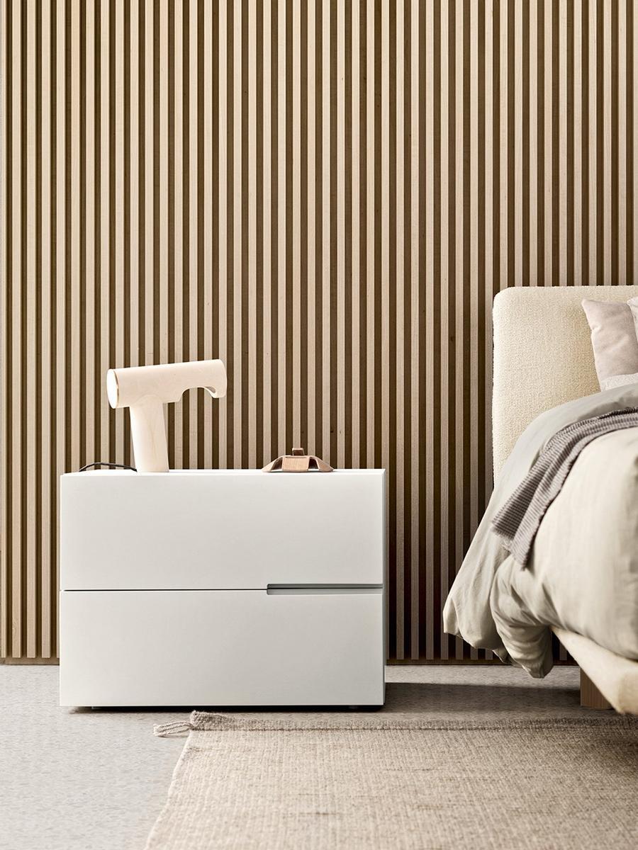 Rectangular bedside table with drawers | Segno by Pianca