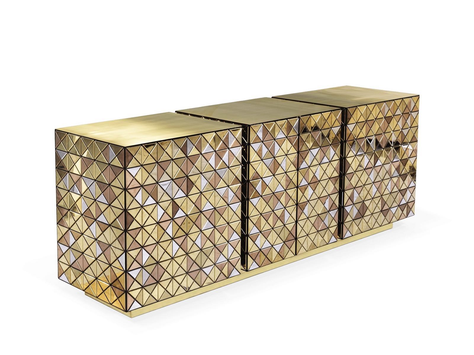 Aluminium sideboard with doors | Pixel by Boca Do Lobo