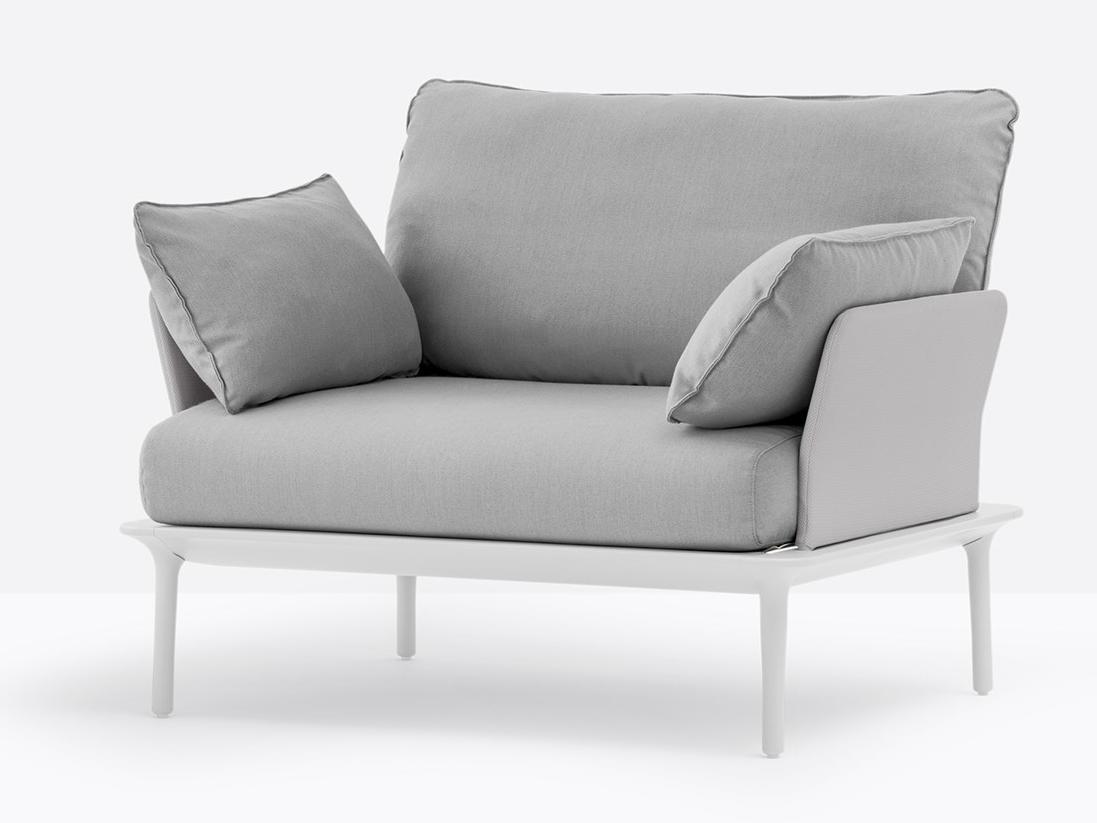 Upholstered fabric garden armchair with armrests | Reva Reva_p by Pedrali