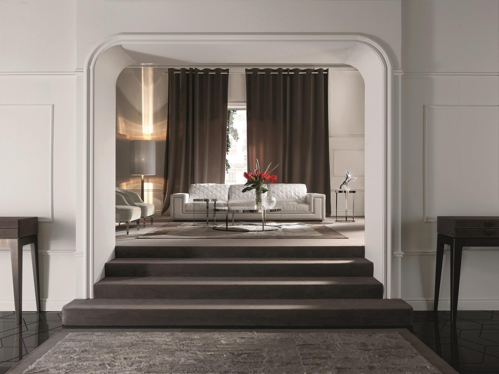 Modular leather sofa | Helmut by Longhi