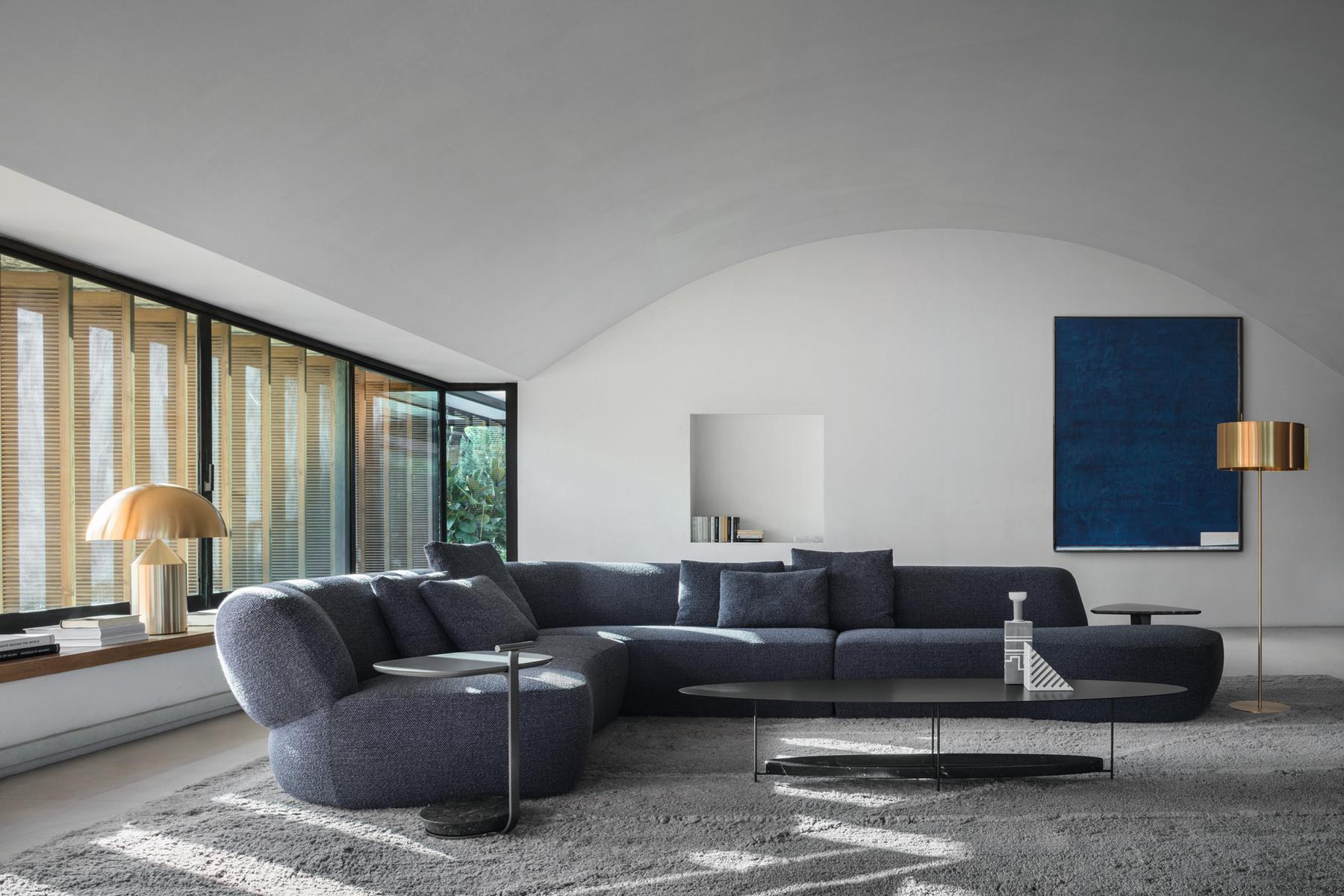 Corner sectional fabric sofa | Surf by Molteni