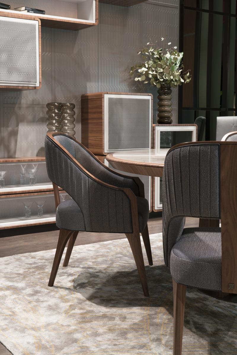 Modular walnut TV cabinet with doors | Dedalo by Bruno Zampa