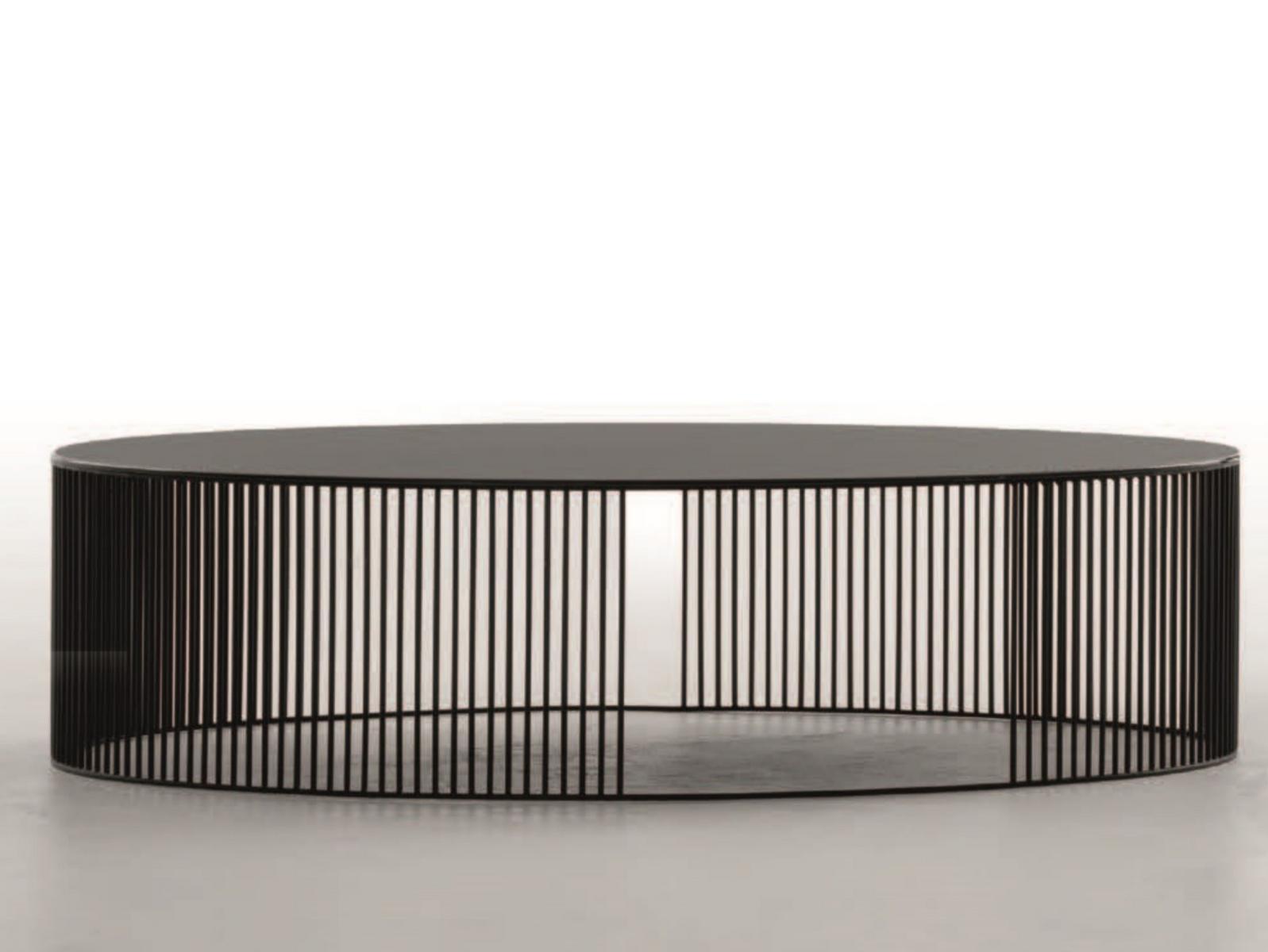 Oval metal coffee table with glass top | Andra by Tonin Casa